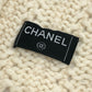CHANEL チェーン ココマーク ニット ケーブルニット 防寒具 ファッション小物 マフラー カシミヤ レディース ホワイト
