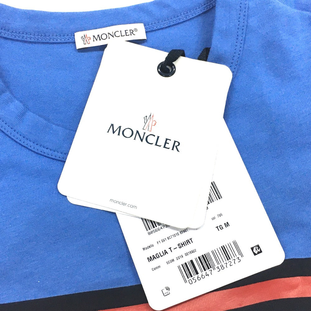 MONCLER 0918C710108390T 日本未入荷カラー マグリア アパレル プリント 半袖Ｔシャツ コットン レディース ライトブルー
