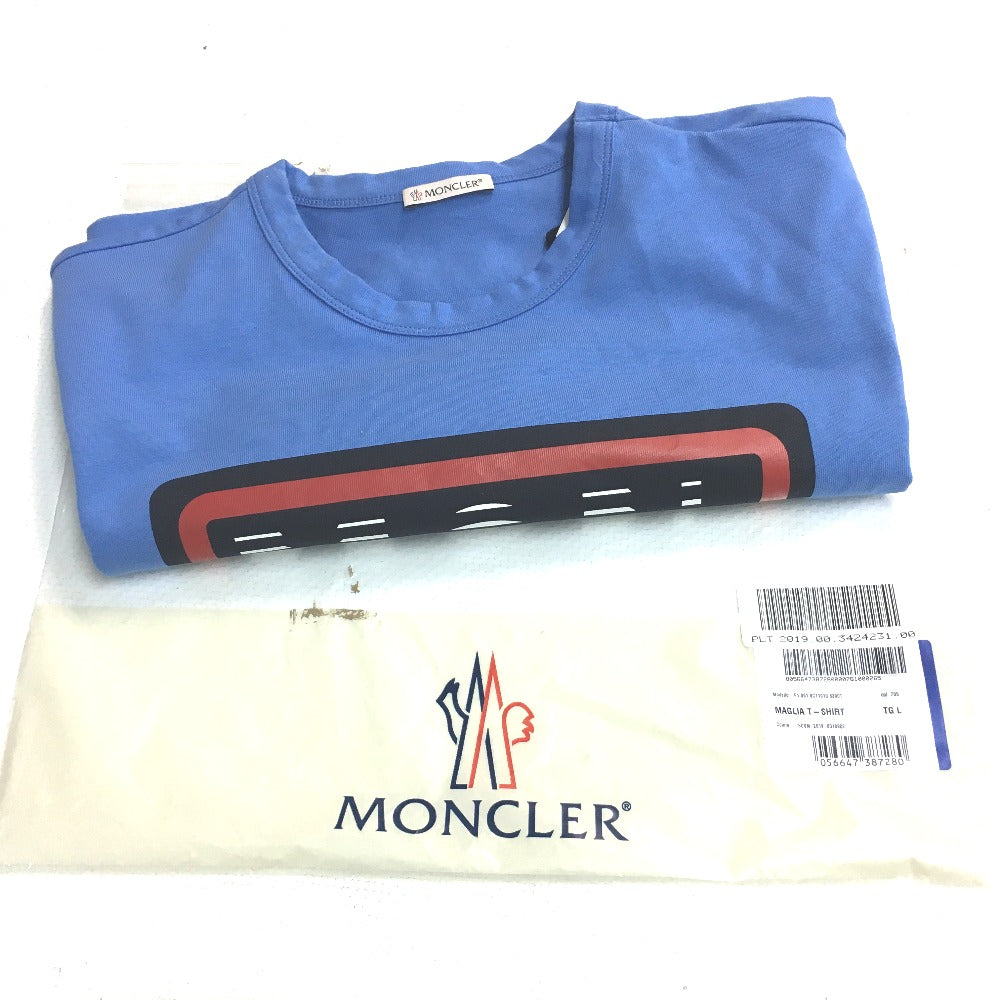 MONCLER 0918C710108390T 日本未入荷カラー マグリア アパレル プリント 半袖Ｔシャツ コットン レディース ライトブルー