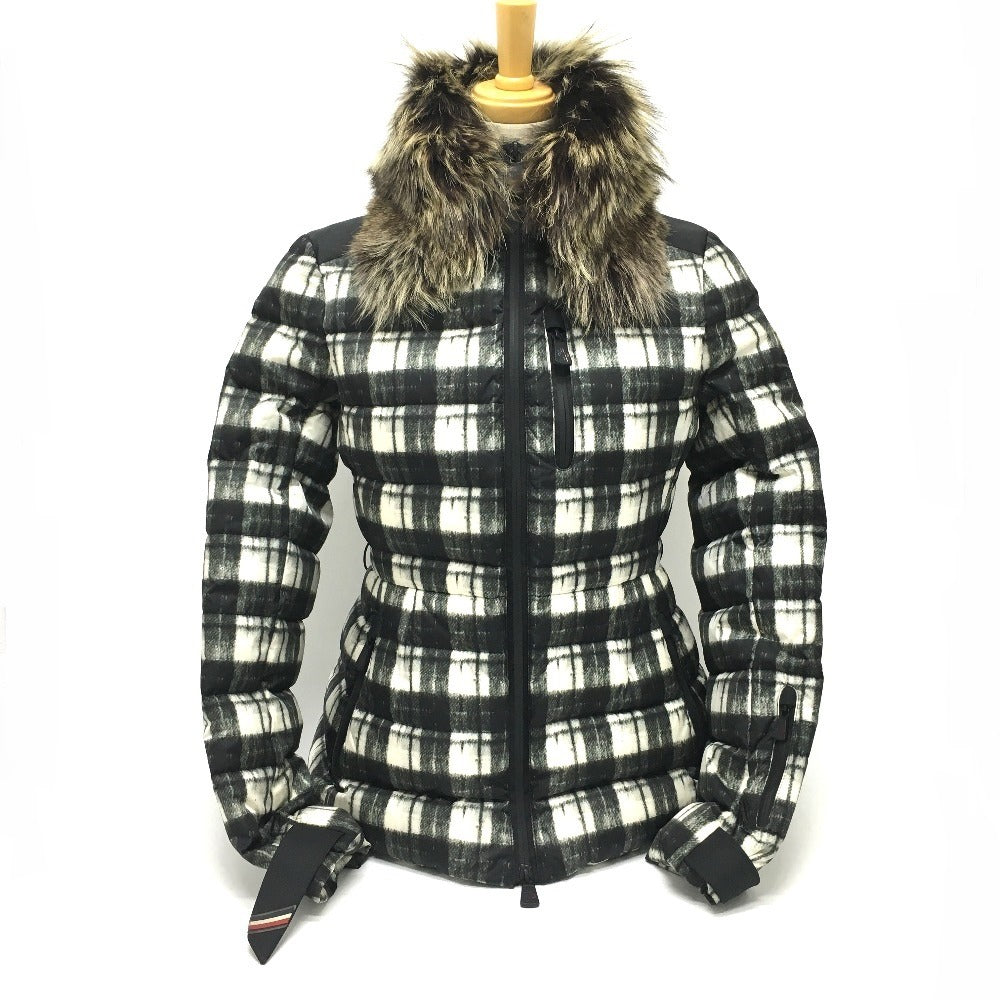 MONCLER 4684925 SELUNE Tricolor Fur Down Jacket, Women's, White and Green