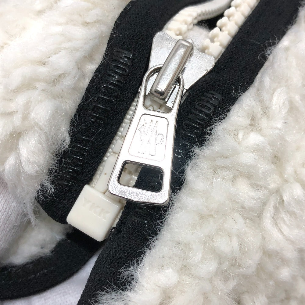MONCLER 長袖 7 Moncler Frgmt Hiroshi Fujiwara コレクション オフホワイト ロゴ ジップアップ ボア アパレル アウター ジャケット ポリエステル メンズ ホワイト