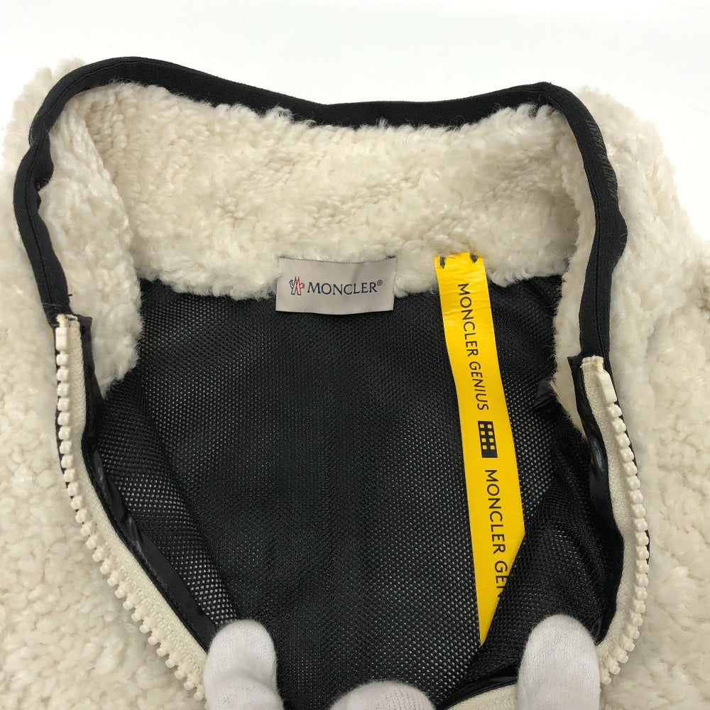MONCLER 長袖 7 Moncler Frgmt Hiroshi Fujiwara コレクション オフホワイト ロゴ ジップアップ ボア アパレル アウター ジャケット ポリエステル メンズ ホワイト