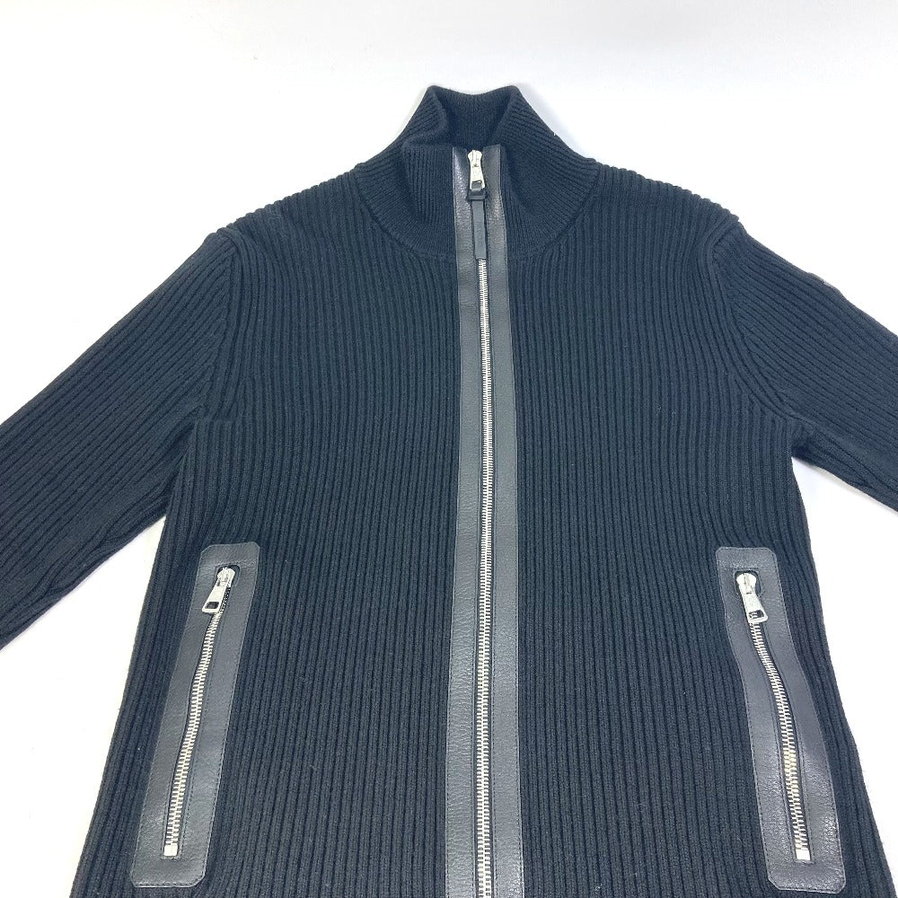 MONCLER Men's Midweight Wool Zip-Up Jacket in Black