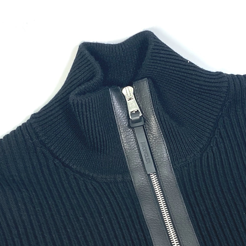 MONCLER Men's Midweight Wool Zip-Up Jacket in Black