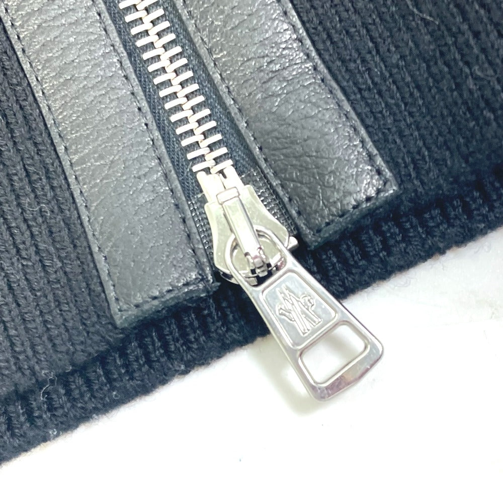 MONCLER Men's Midweight Wool Zip-Up Jacket in Black