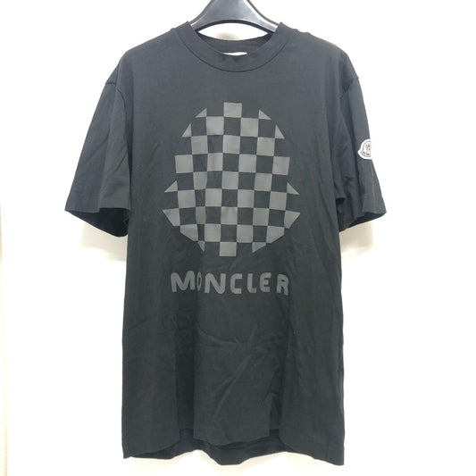 MONCLER センタービックロゴ 半袖 Tシャツ シャツ 半袖Ｔシャツ コットン メンズ ブラック