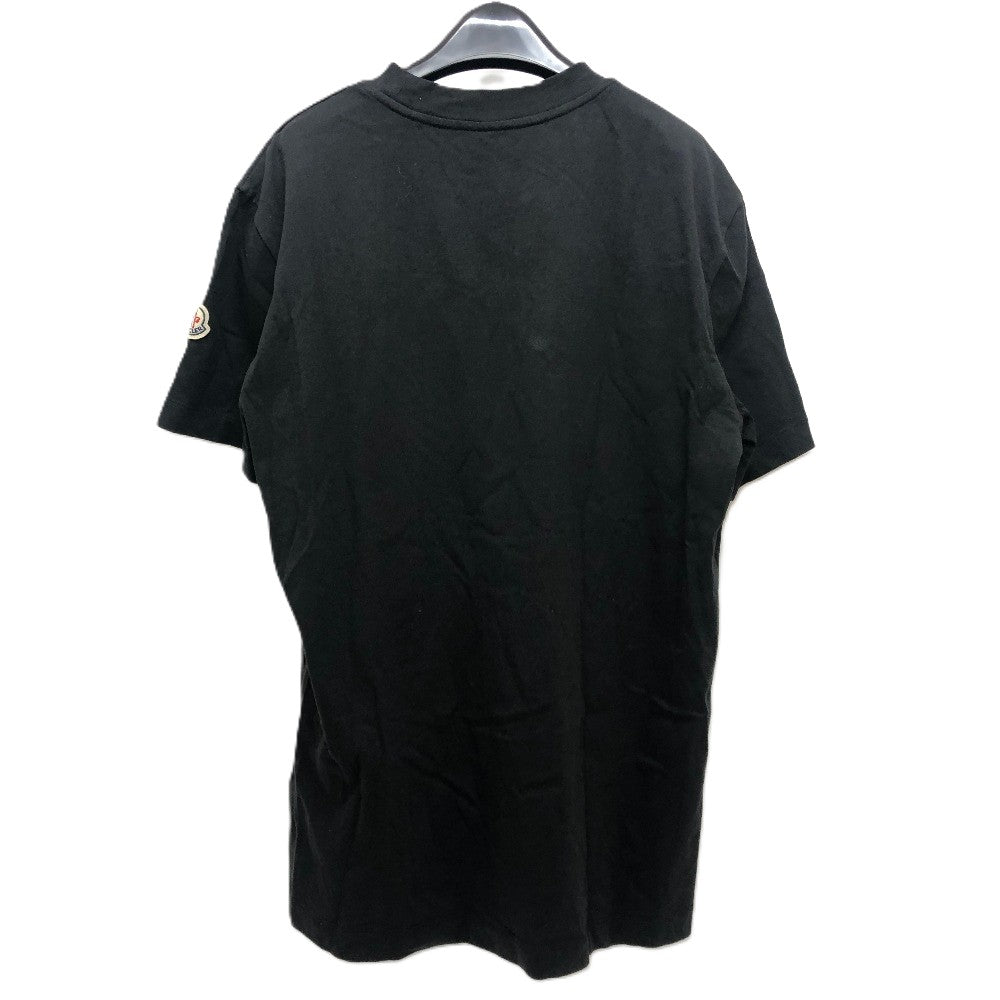MONCLER Center Big Logo Short Sleeve T-Shirt, Cotton, Men's, Black