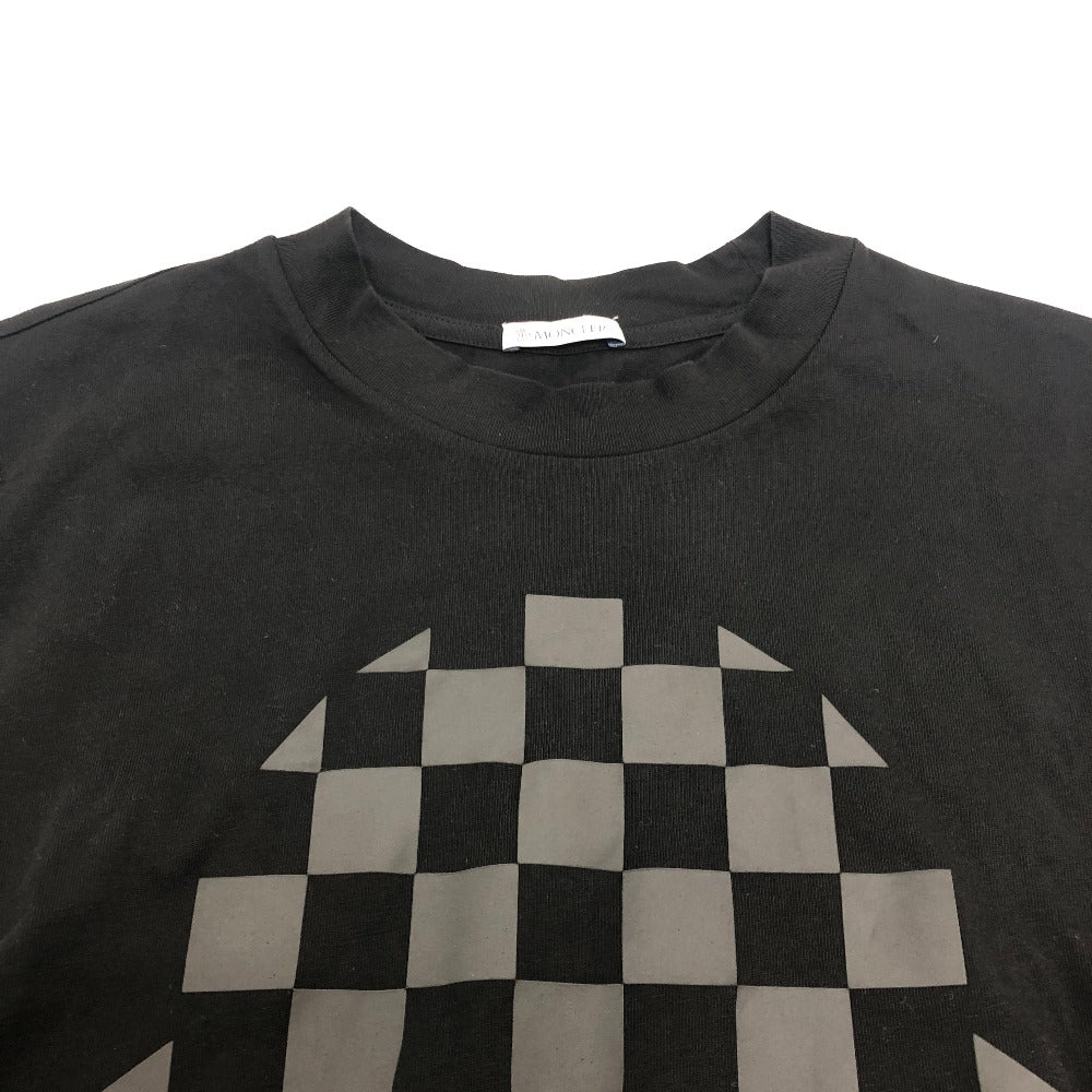 MONCLER Center Big Logo Short Sleeve T-Shirt, Cotton, Men's, Black