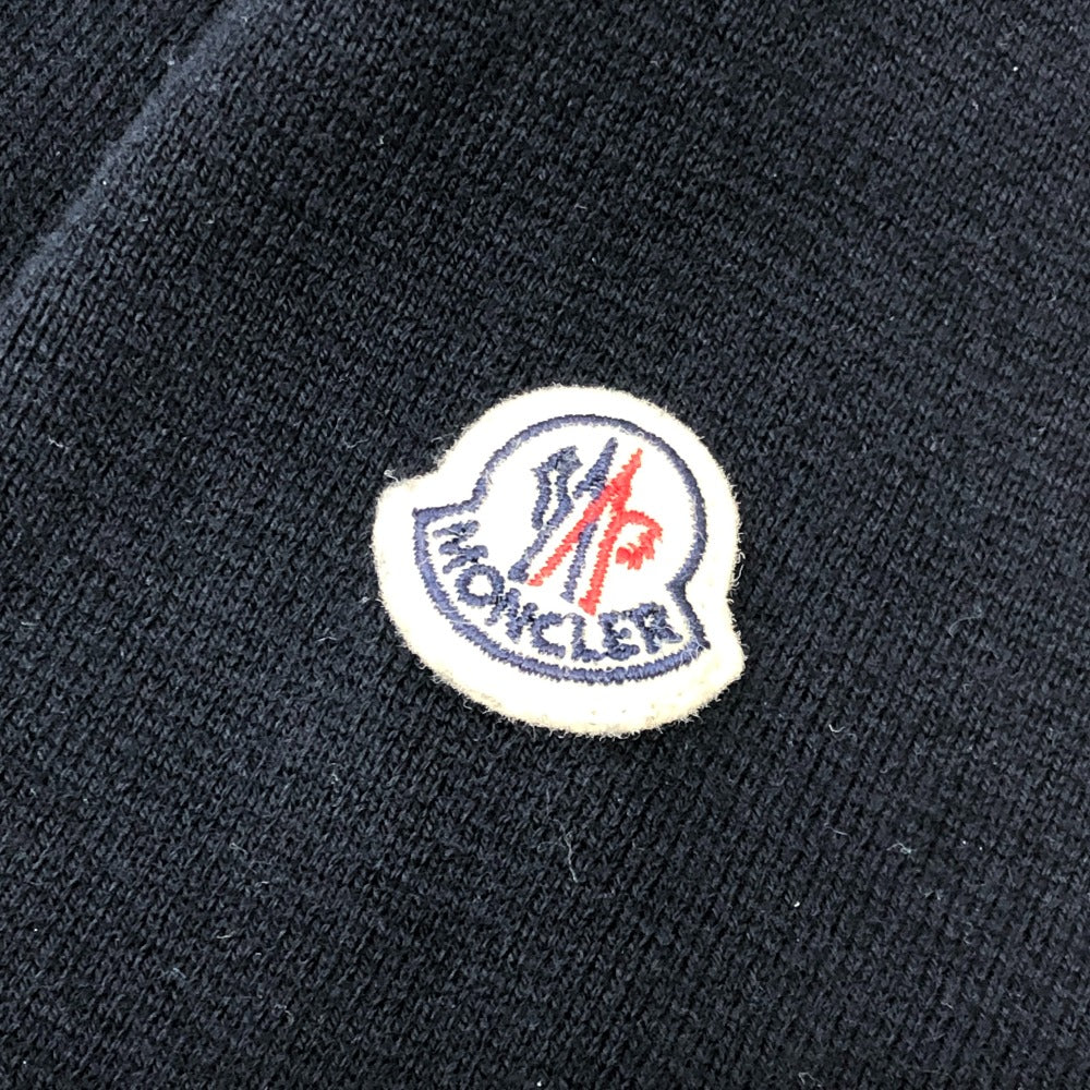 MONCLER Logo Patch Apparel Top Knit Collar Short Sleeve Knit Polo Polo Shirt Cotton Women's Navy