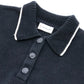 MONCLER Logo Patch Apparel Top Knit Collar Short Sleeve Knit Polo Polo Shirt Cotton Women's Navy