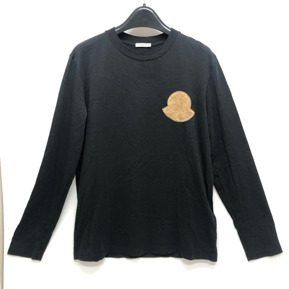 MONCLER ボアロゴパッチ ワッペン アパレル トップス ロンT 長袖シャツ コットン レディース ブラック