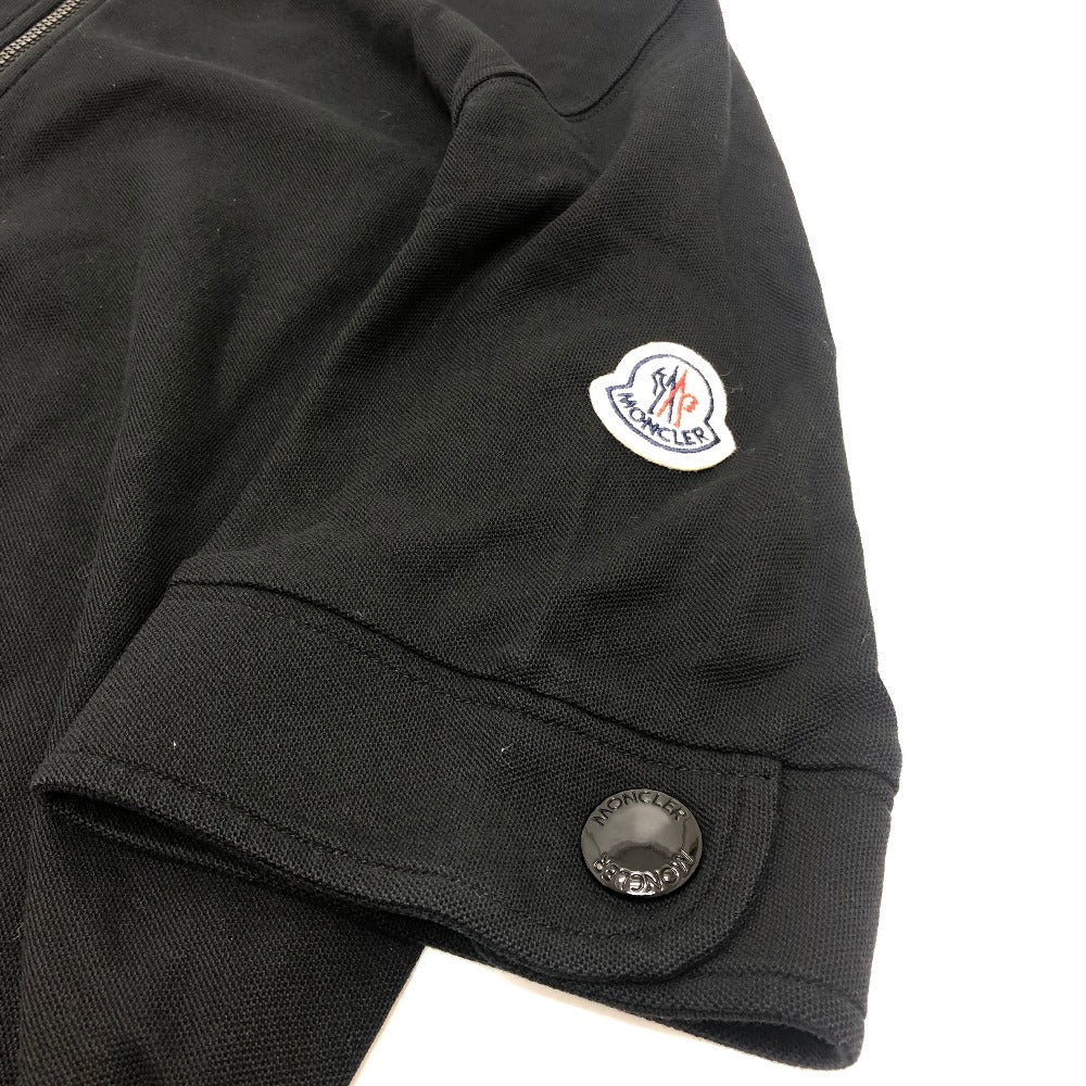 MONCLER ハーフジップ アパレル トップス Tシャツ ロゴ ワッペン 半袖シャツ コットン メンズ ブラック