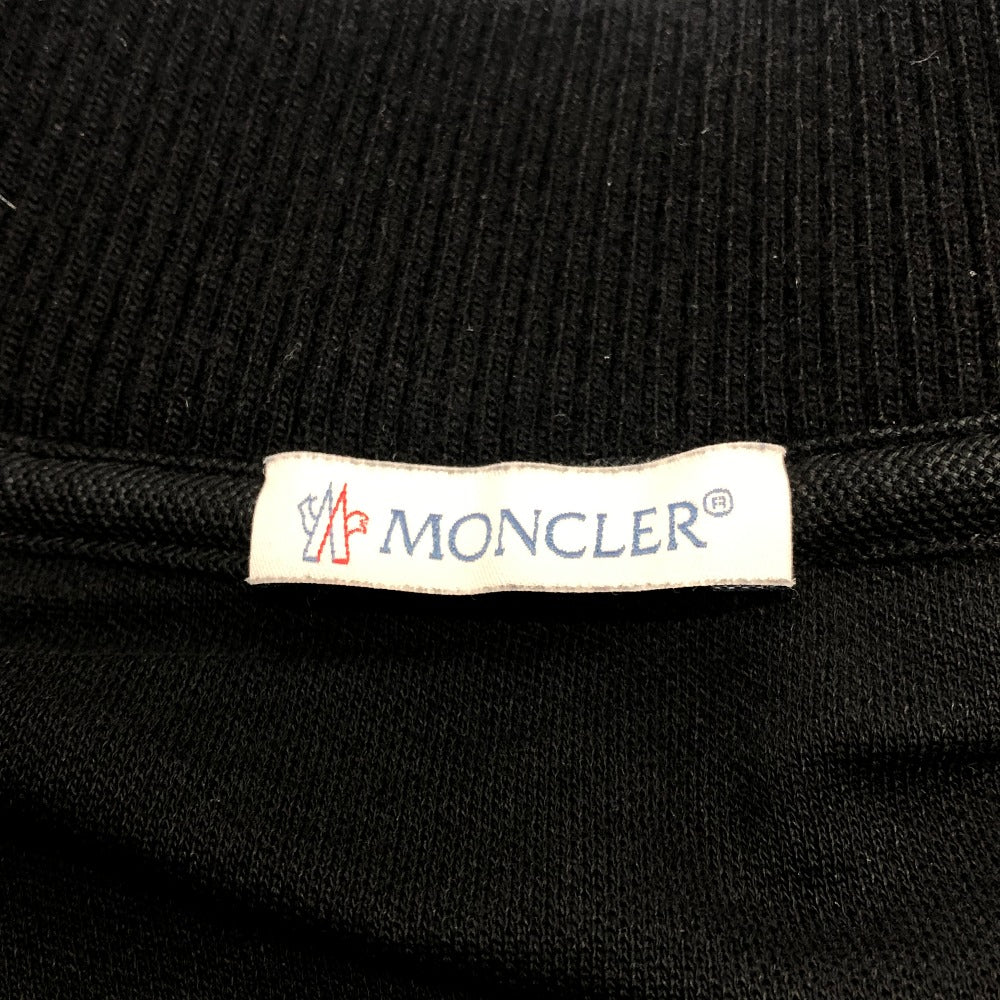 MONCLER ハーフジップ アパレル トップス Tシャツ ロゴ ワッペン 半袖シャツ コットン メンズ ブラック