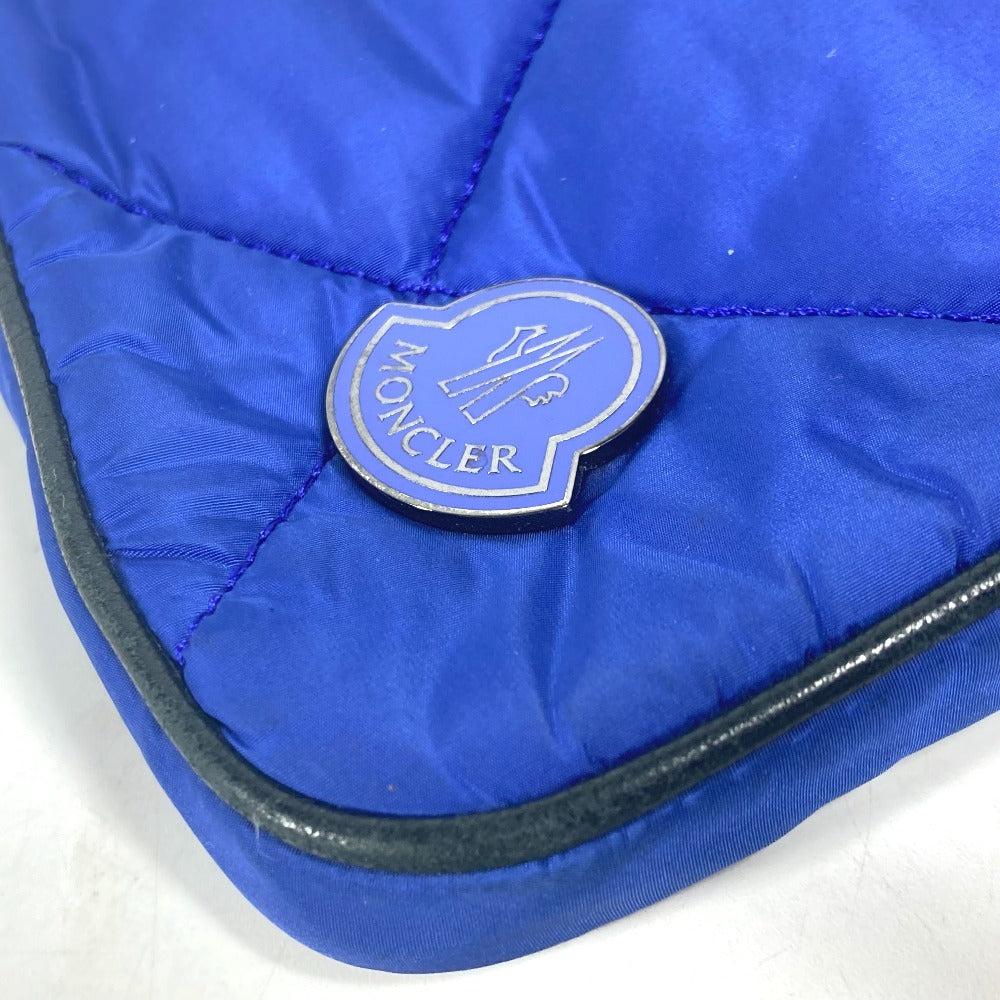 MONCLER ロゴ タブレットケース クラッチバッグ ポーチ ナイロン ユニセックス ブルー