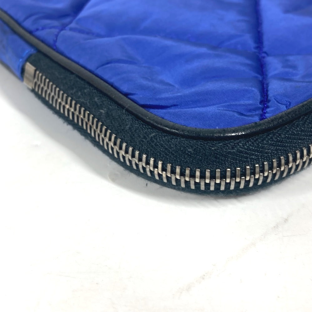 MONCLER ロゴ タブレットケース クラッチバッグ ポーチ ナイロン ユニセックス ブルー