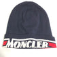 MONCLER Logo Beanie Hat, Knit Cap, Wool Knit Hat, Women's, Navy