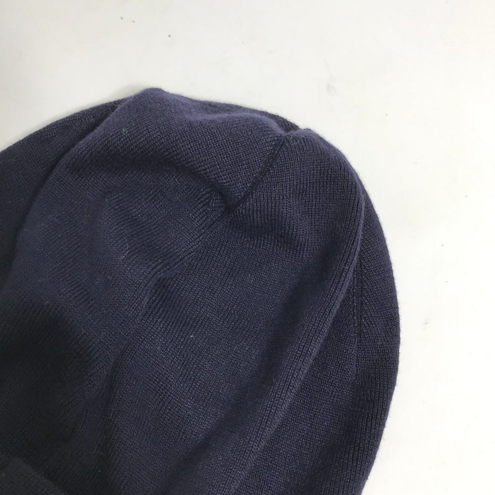 MONCLER Logo Beanie Hat, Knit Cap, Wool Knit Hat, Women's, Navy