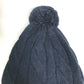 MONCLER Pom-Pom Logo Beanie Hat, Knit Cap, Wool Knit Hat, Women's, Navy