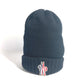 MONCLER logo patch beanie hat, knit cap, wool knit hat, women's, black