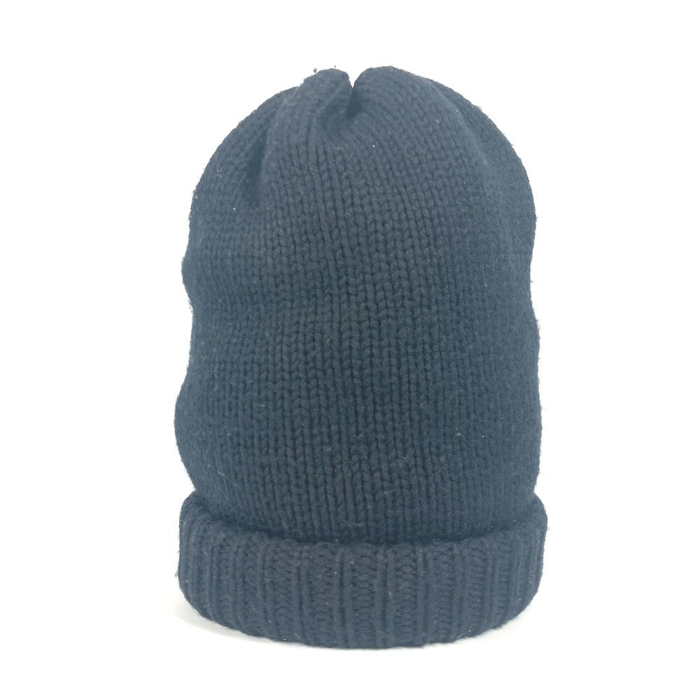 MONCLER logo patch beanie hat, knit cap, wool knit hat, women's, black