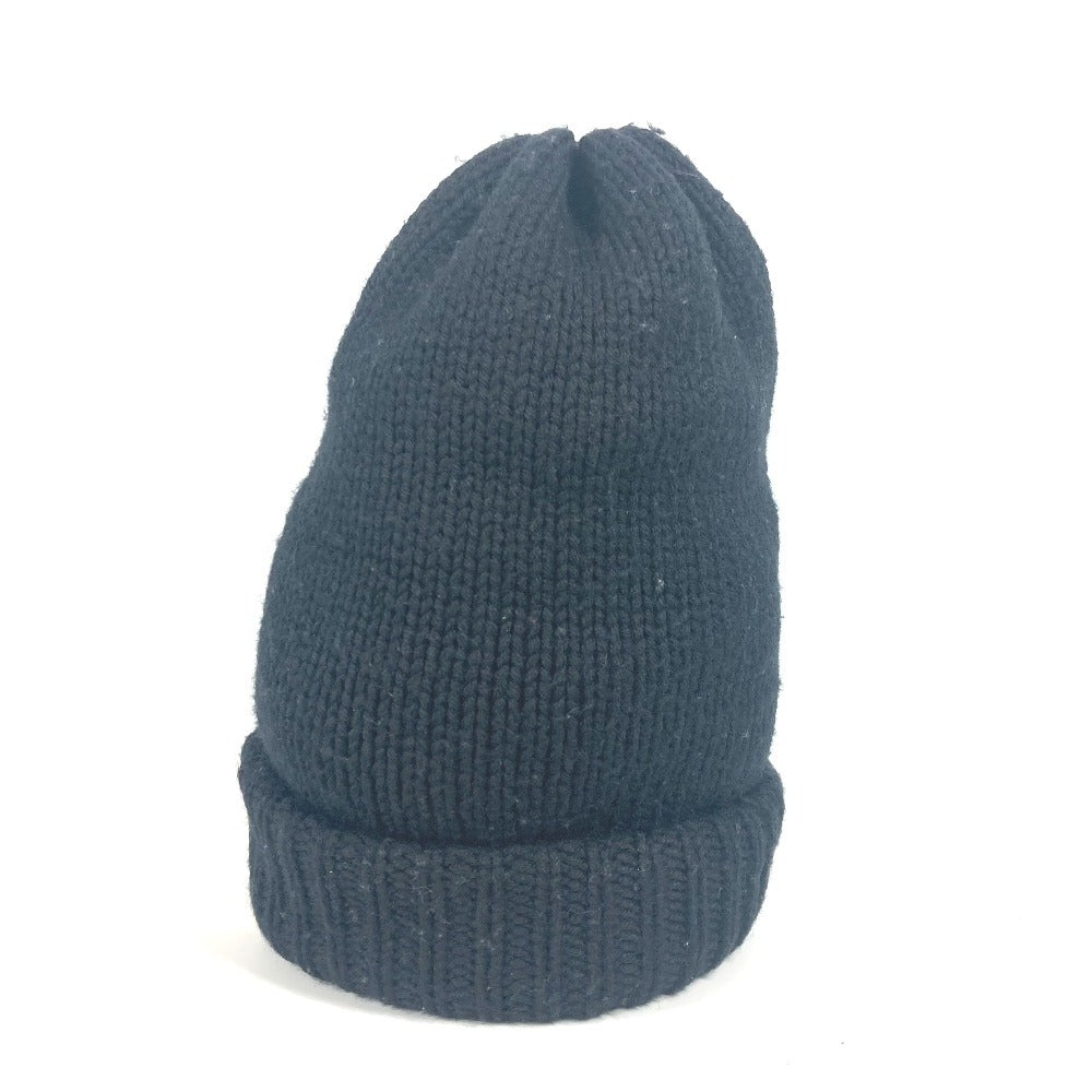 MONCLER logo patch beanie hat, knit cap, wool knit hat, women's, black