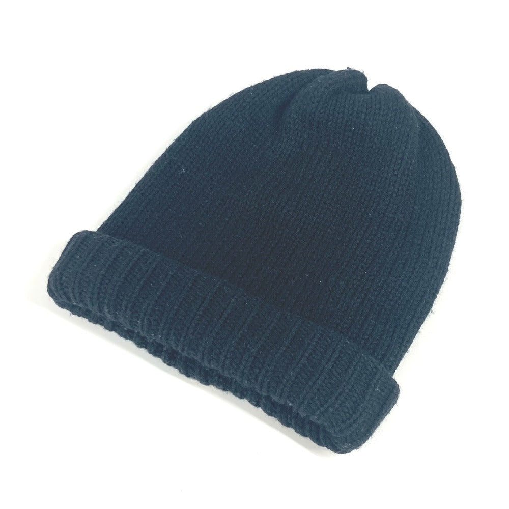 MONCLER logo patch beanie hat, knit cap, wool knit hat, women's, black