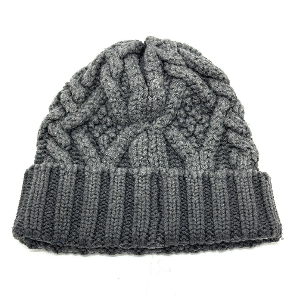MONCLER Logo Knitted Apparel Beanie Wool Women's Gray
