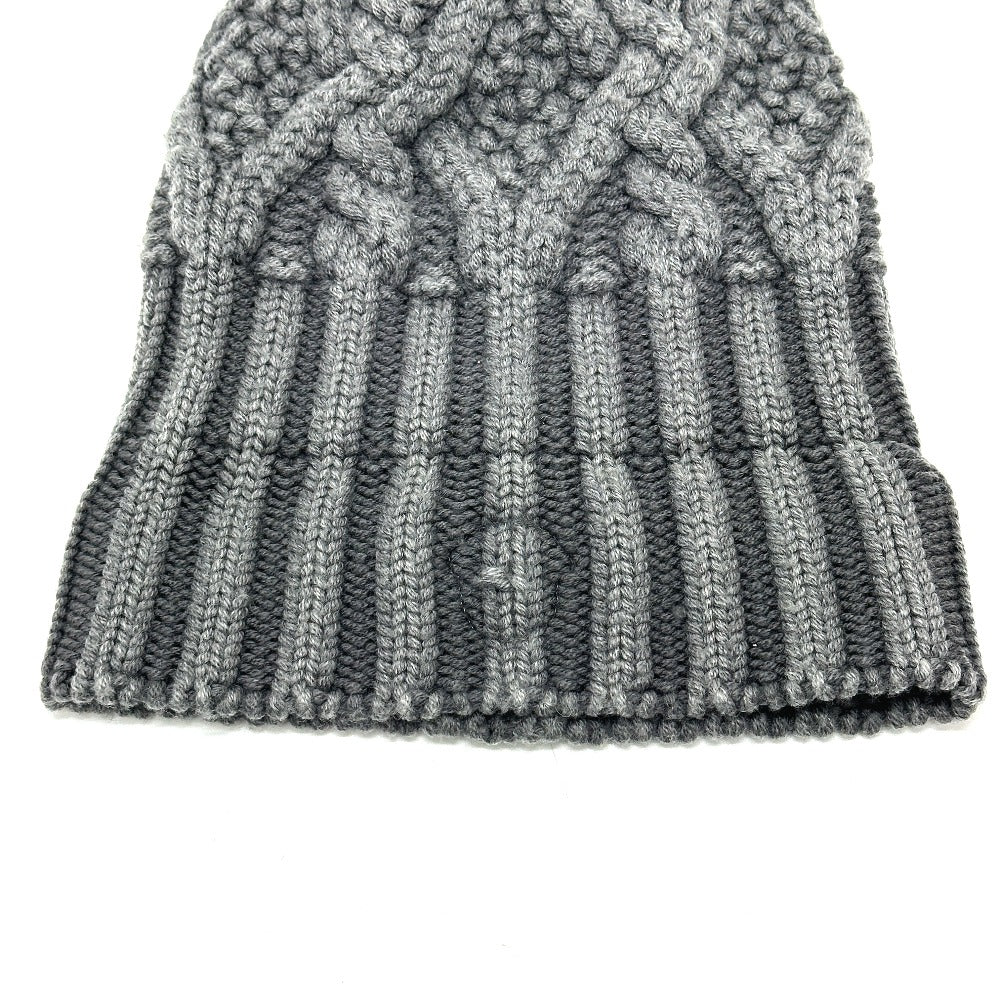 MONCLER Logo Knitted Apparel Beanie Wool Women's Gray