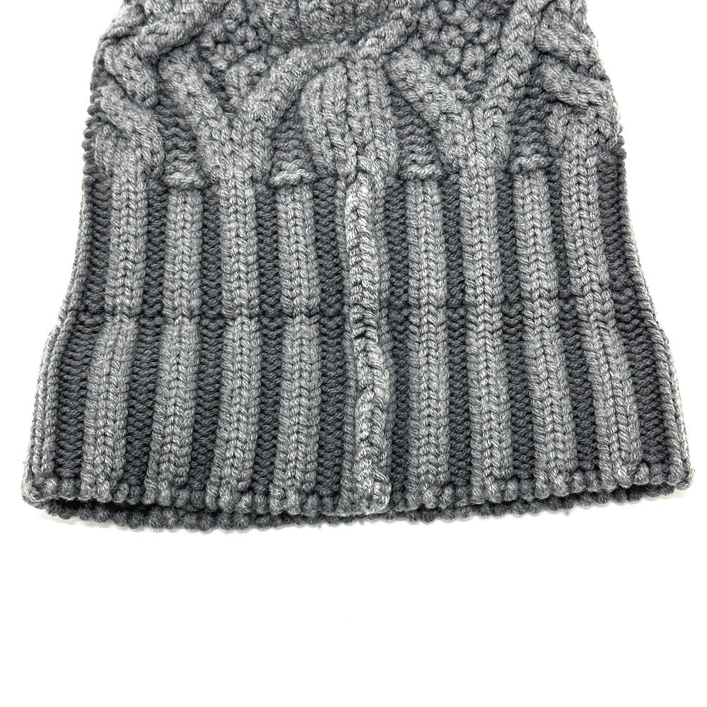 MONCLER Logo Knitted Apparel Beanie Wool Women's Gray