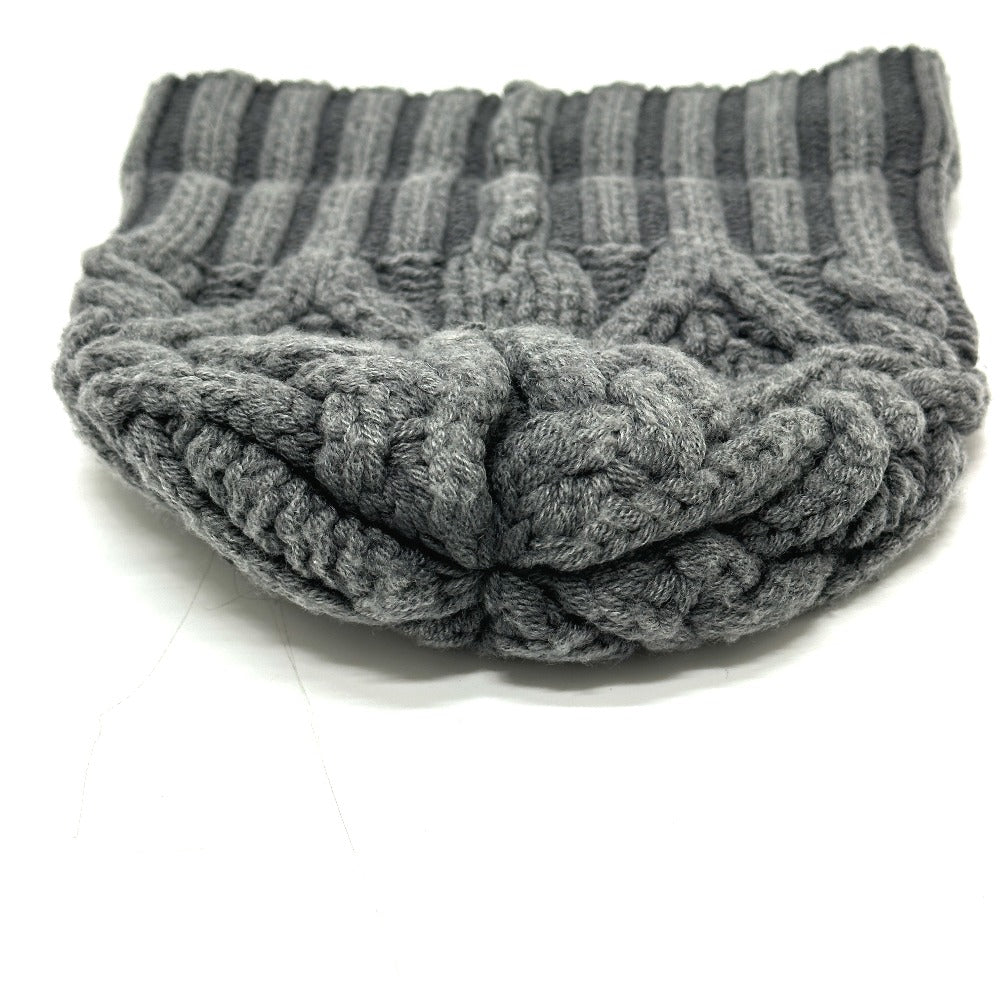 MONCLER Logo Knitted Apparel Beanie Wool Women's Gray