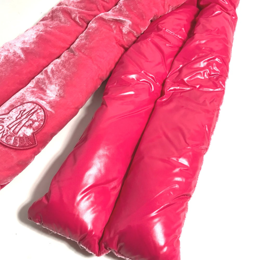 MONCLER ダウン ベロア ロゴ アクセサリー マフラー レーヨン レディース ピンク