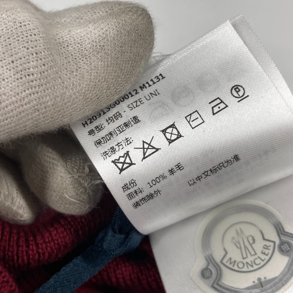 MONCLER スヌード アクセサリー マフラー ウール ユニセックス ワインレッド - brandshop-reference