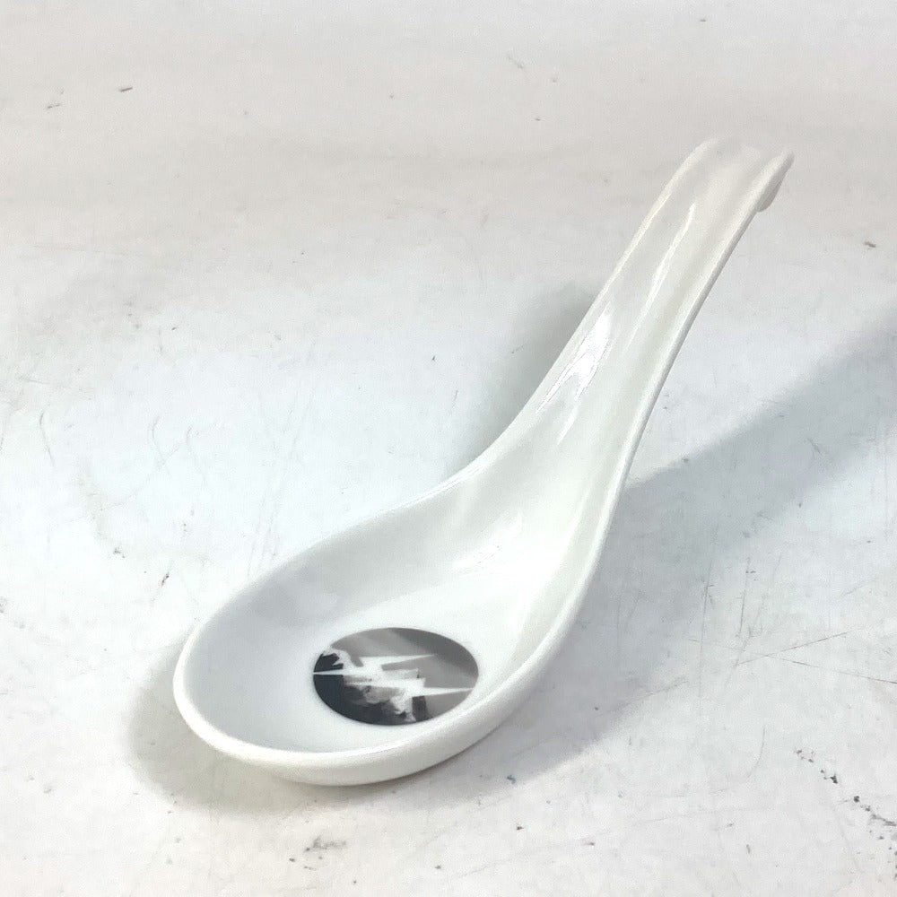 MONCLER x fragmentdesign collaboration ramen bowl and spoon set. This novelty item is not for sale and is perfect as a home décor item. Includes spoon, plate, and other tableware. Ceramic. Men's white.