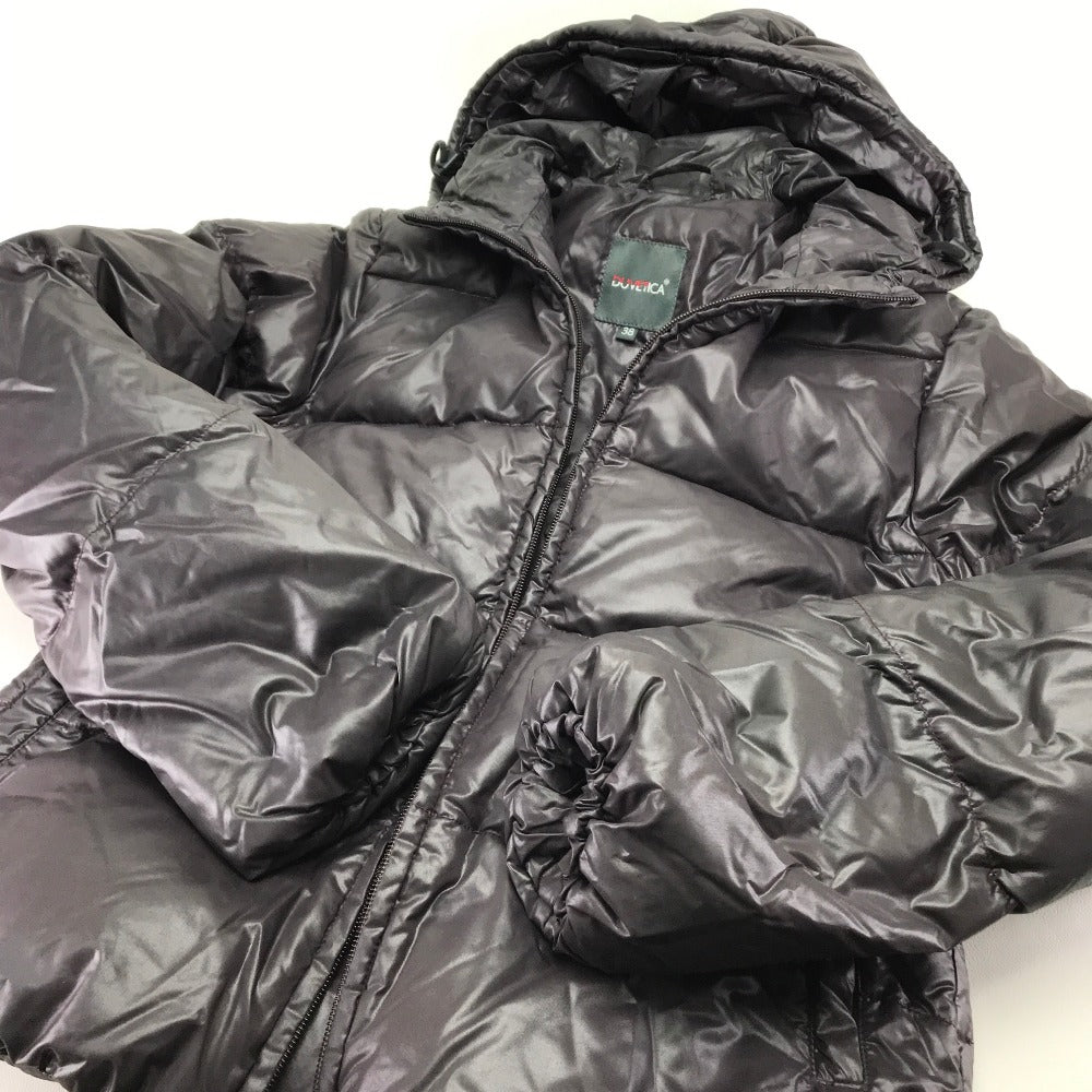 DUVETICA Women's Short Hooded Zip-Up Down Jacket in Polyamide, Dark Purple
