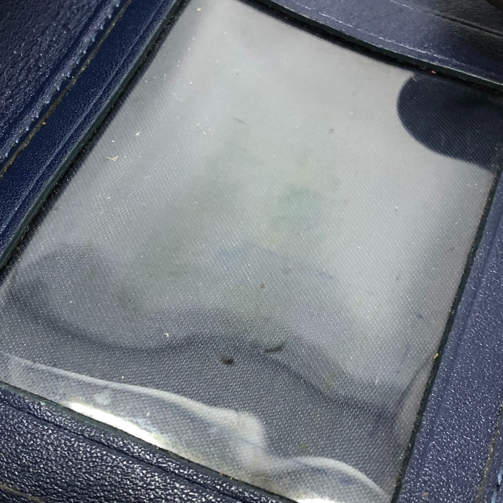 COACH Signature Bi-fold long wallet with logo Long Wallet Enamel / Leather blue Used