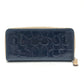 COACH Signature Bi-fold long wallet with logo Long Wallet Enamel / Leather blue Used