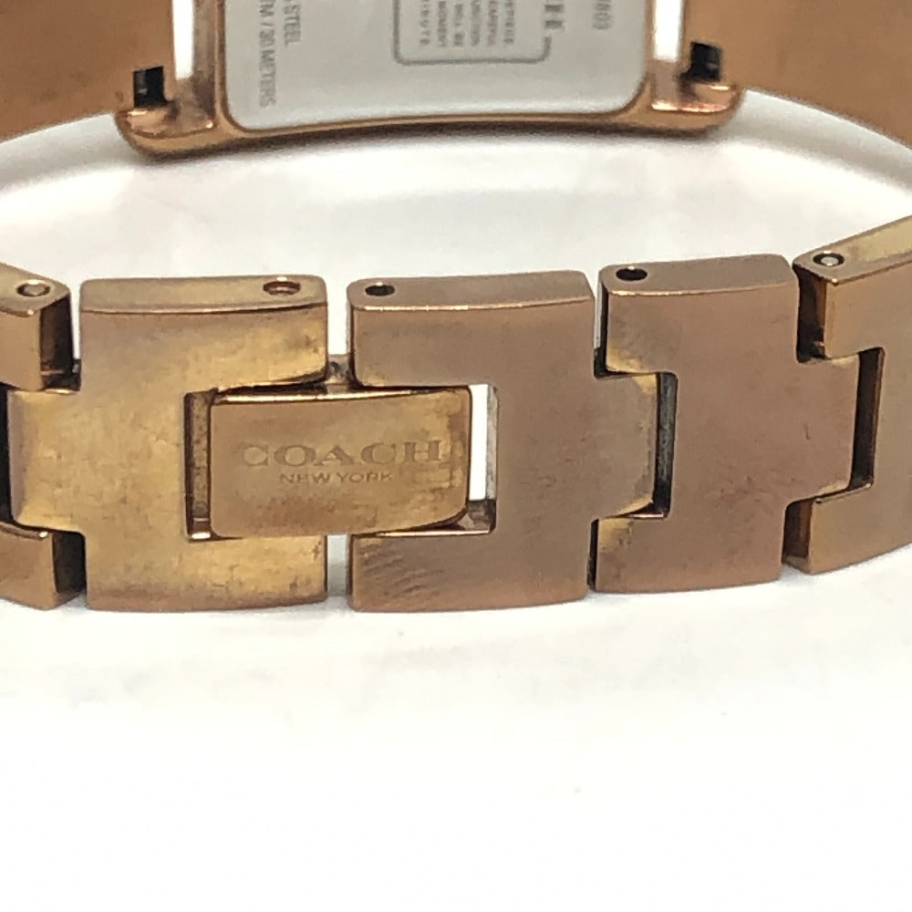 COACH CA.131.7.34.1803 Signature ALLIE Bangle Quartz Watch Wristwatch SS Gold Used