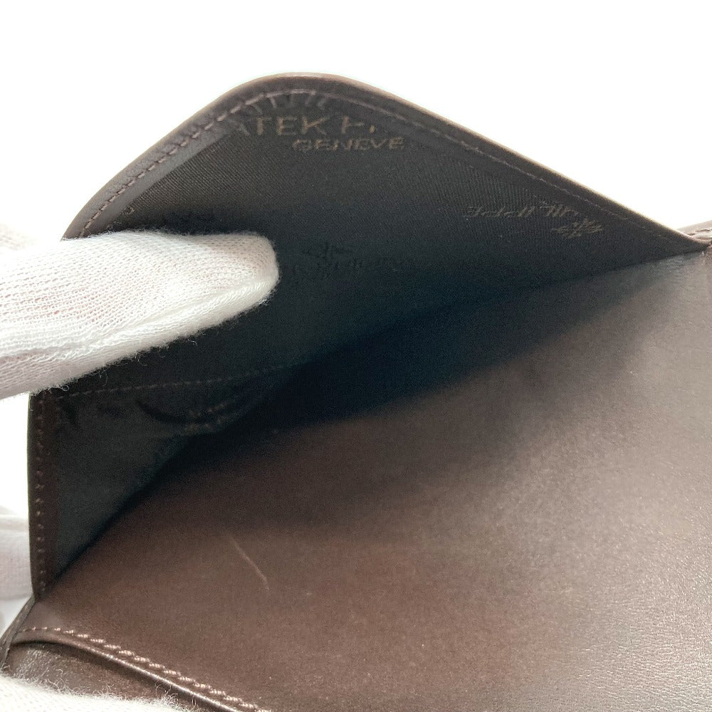 PATEK PHILIPPE Logo Novelty Bi-Fold Travel Pouch/Case in Brown Leather for Men (Not for Sale)