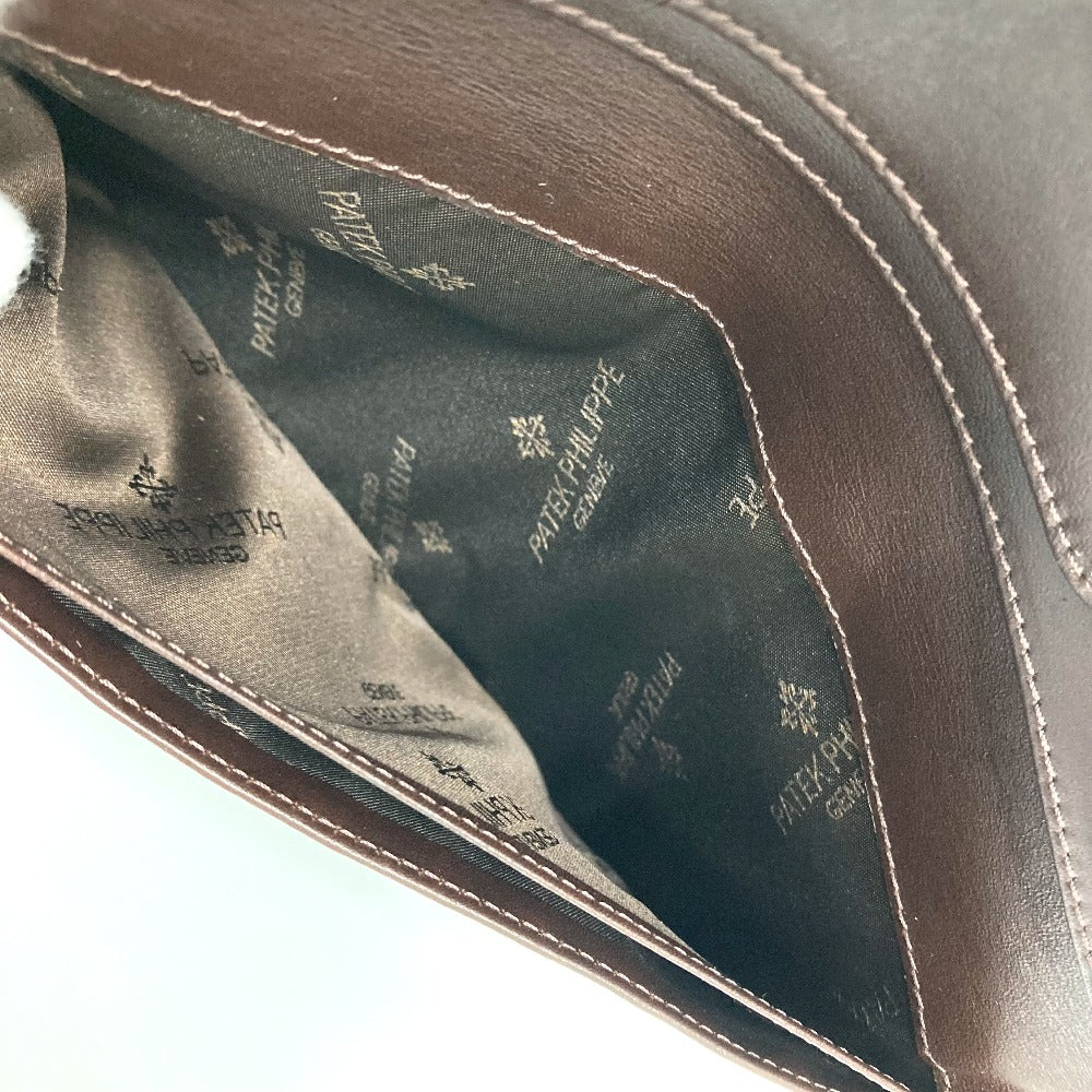 PATEK PHILIPPE Logo Novelty Bi-Fold Travel Pouch/Case in Brown Leather for Men (Not for Sale)