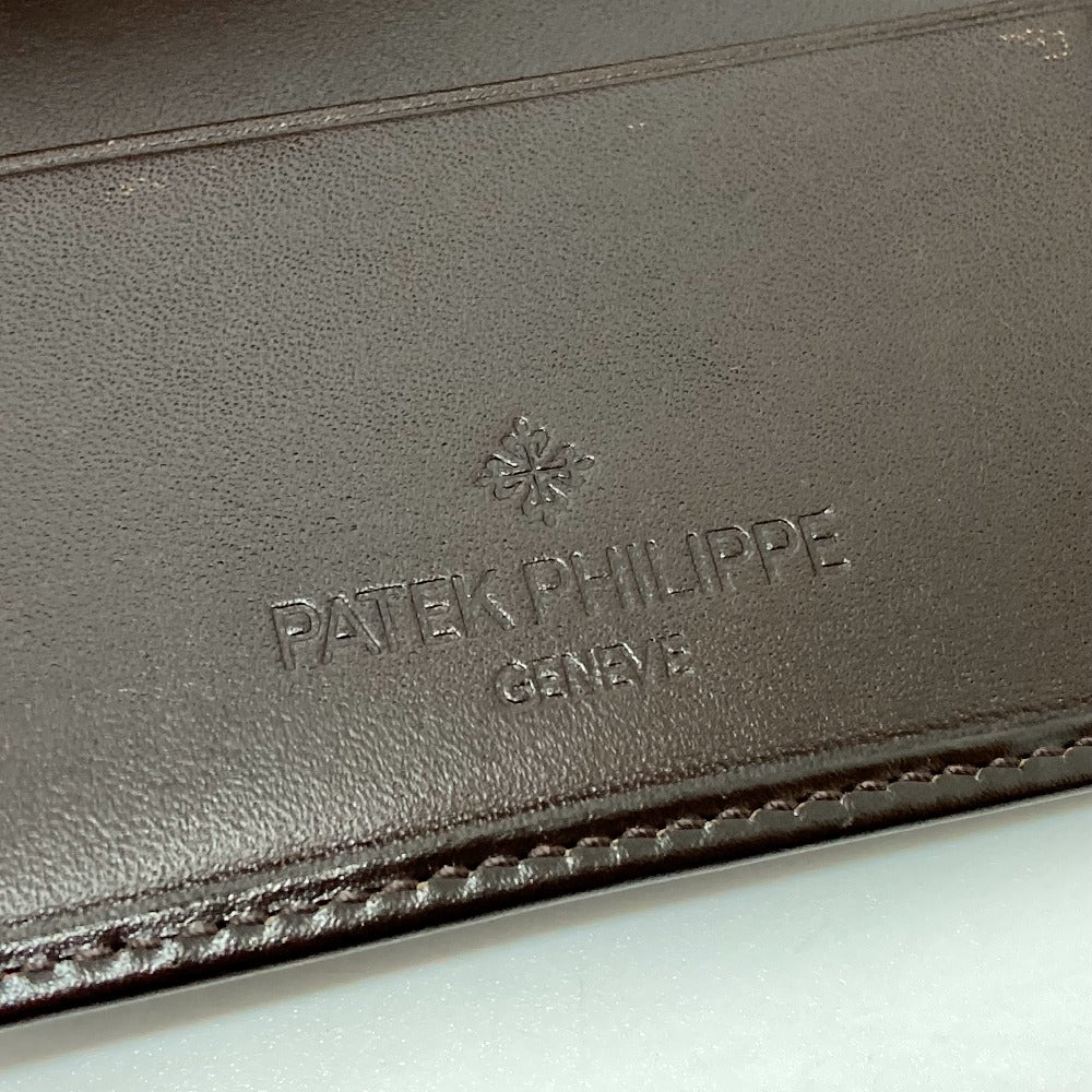 PATEK PHILIPPE Logo Novelty Bi-Fold Travel Pouch/Case in Brown Leather for Men (Not for Sale)
