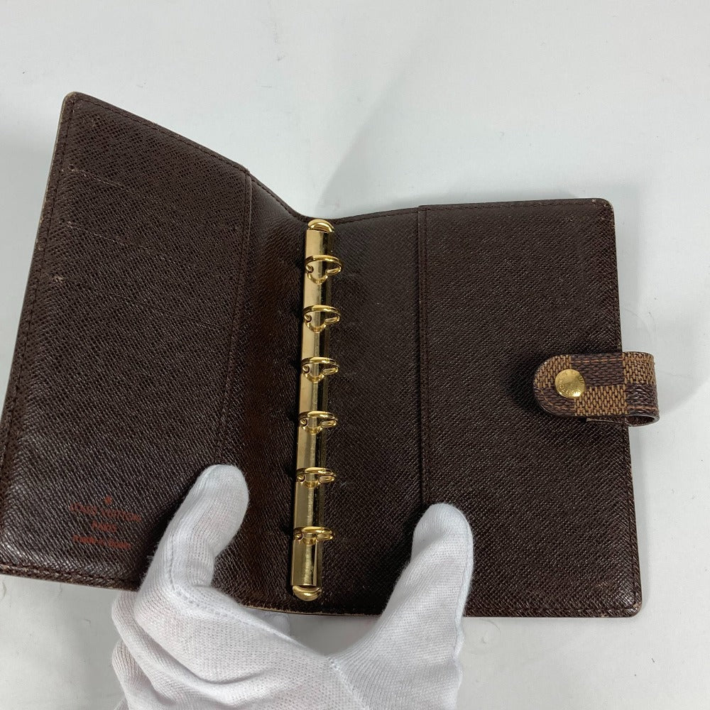 LOUIS VUITTON R20700 ダミエ アジェンダPM システム手帳 ステーショナリー 手帳カバー ダミエキャンバス レディース エベヌ ブラウン