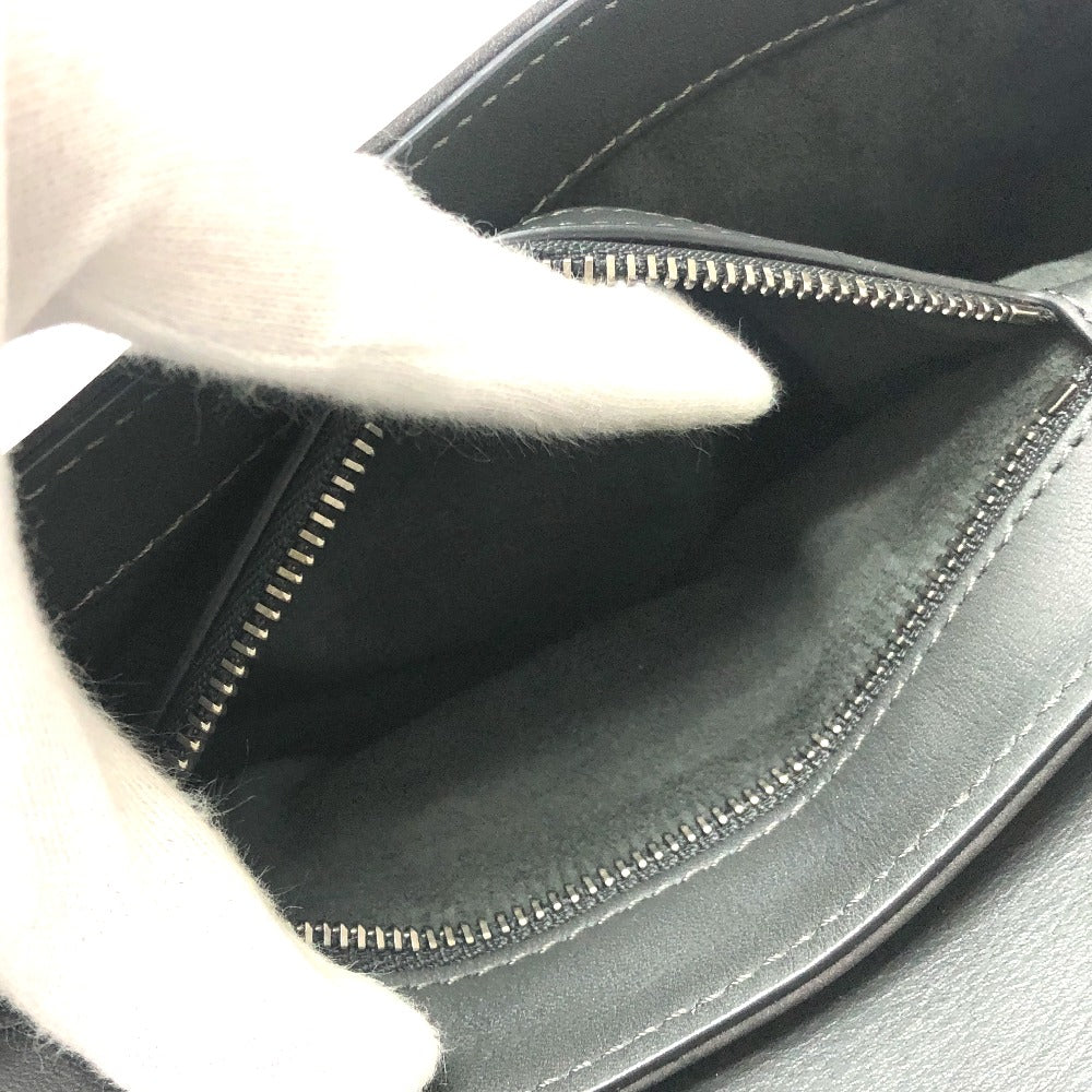 Brunello Cucinelli Metal beads Bag with flap Messenger pouch Shoulder Bag Leather Black Used