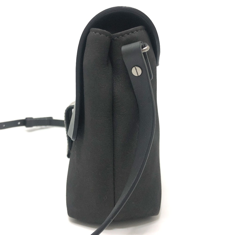 Brunello Cucinelli Metal beads Bag with flap Messenger pouch Shoulder Bag Leather Black Used