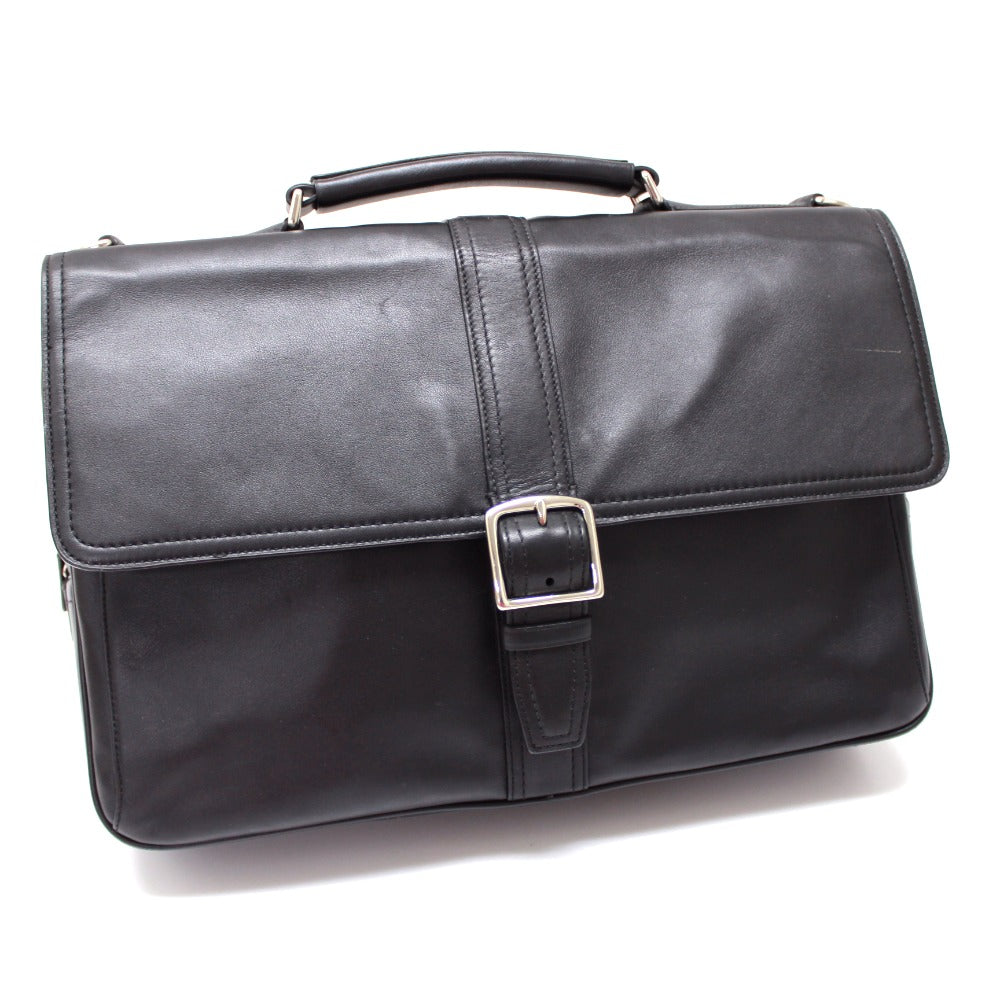COACH F70096 Leather Handbag Business Bag Men's Black
