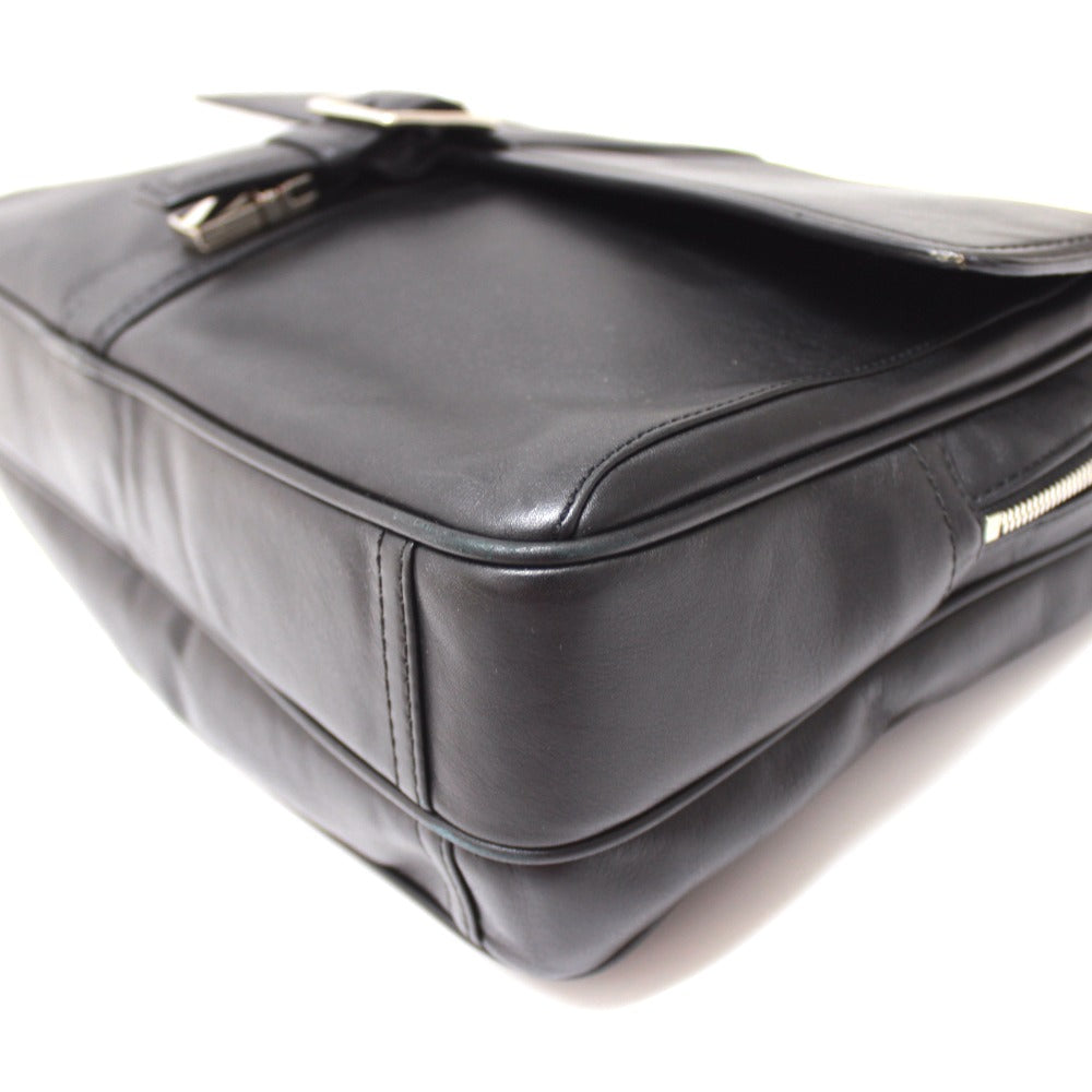 COACH F70096 Leather Handbag Business Bag Men's Black