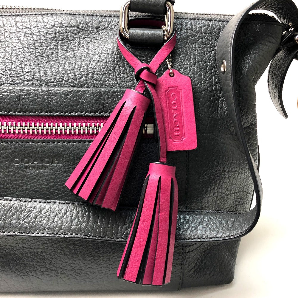 COACH 21140 テクスチャード レガシー サッチェル カバン ショルダーバッグ レザー レディース チャコールグレー グレー