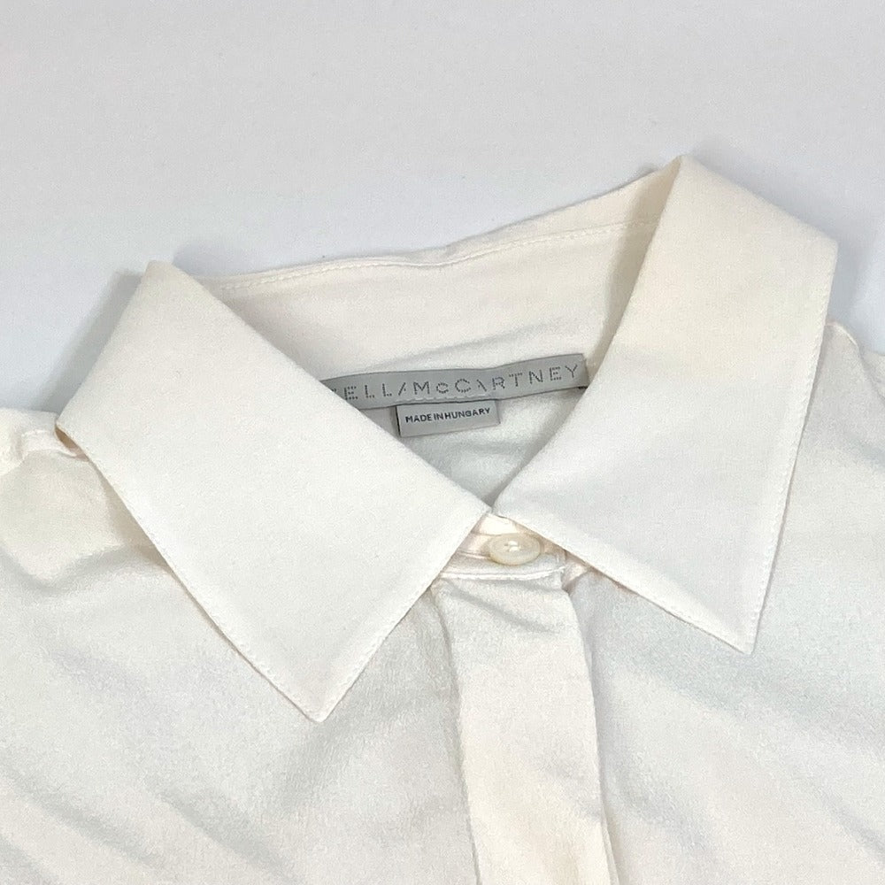 Stella McCartney 606912 Spread Collar Shirt, Apparel Top, Blouse, Long Sleeve Shirt, Silk, Women's, Ivory, White