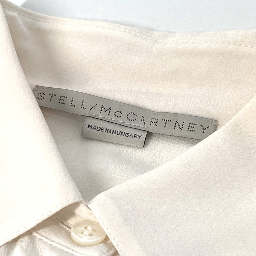 Stella McCartney 606912 Spread Collar Shirt, Apparel Top, Blouse, Long Sleeve Shirt, Silk, Women's, Ivory, White