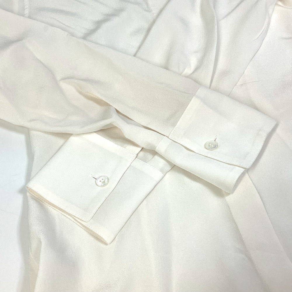 Stella McCartney 606912 Spread Collar Shirt, Apparel Top, Blouse, Long Sleeve Shirt, Silk, Women's, Ivory, White