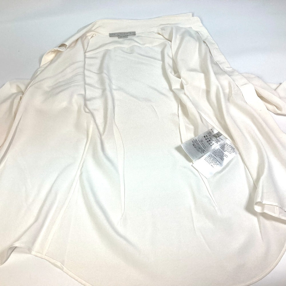 Stella McCartney 606912 Spread Collar Shirt, Apparel Top, Blouse, Long Sleeve Shirt, Silk, Women's, Ivory, White